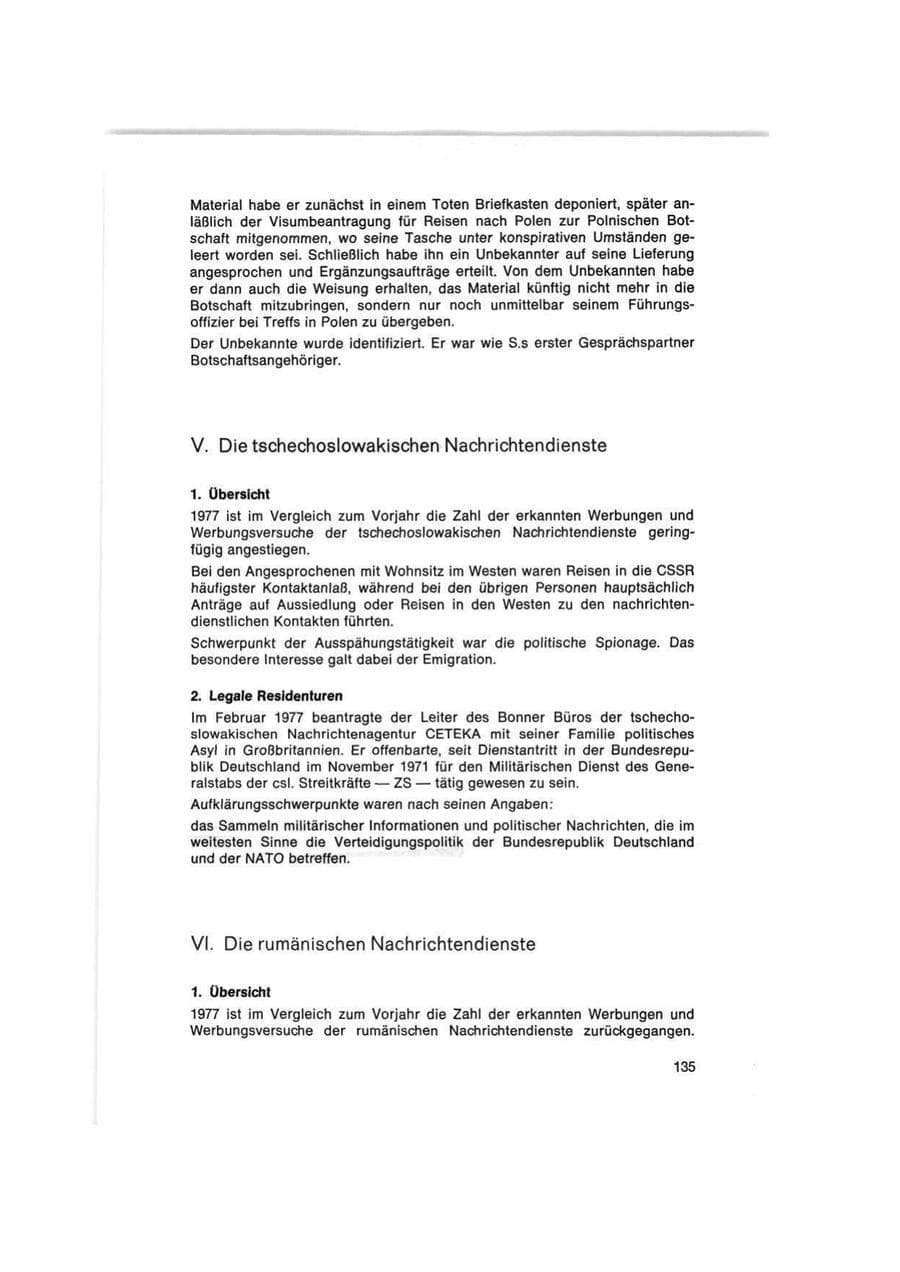Seite 135 des Verfassungsschutzbericht 1977 Bund