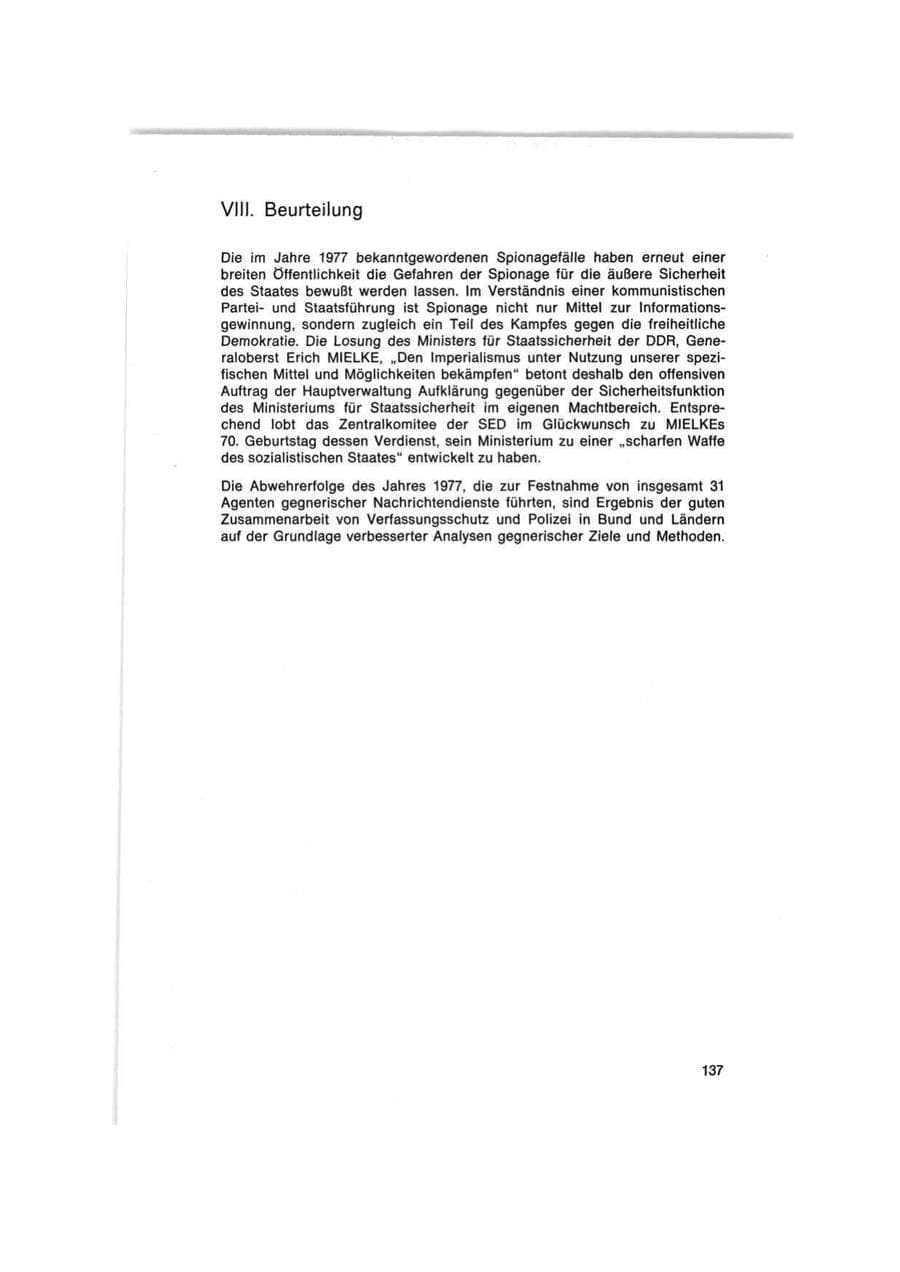 Seite 137 des Verfassungsschutzbericht 1977 Bund