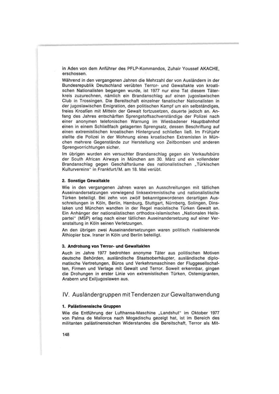 Seite 148 des Verfassungsschutzbericht 1977 Bund
