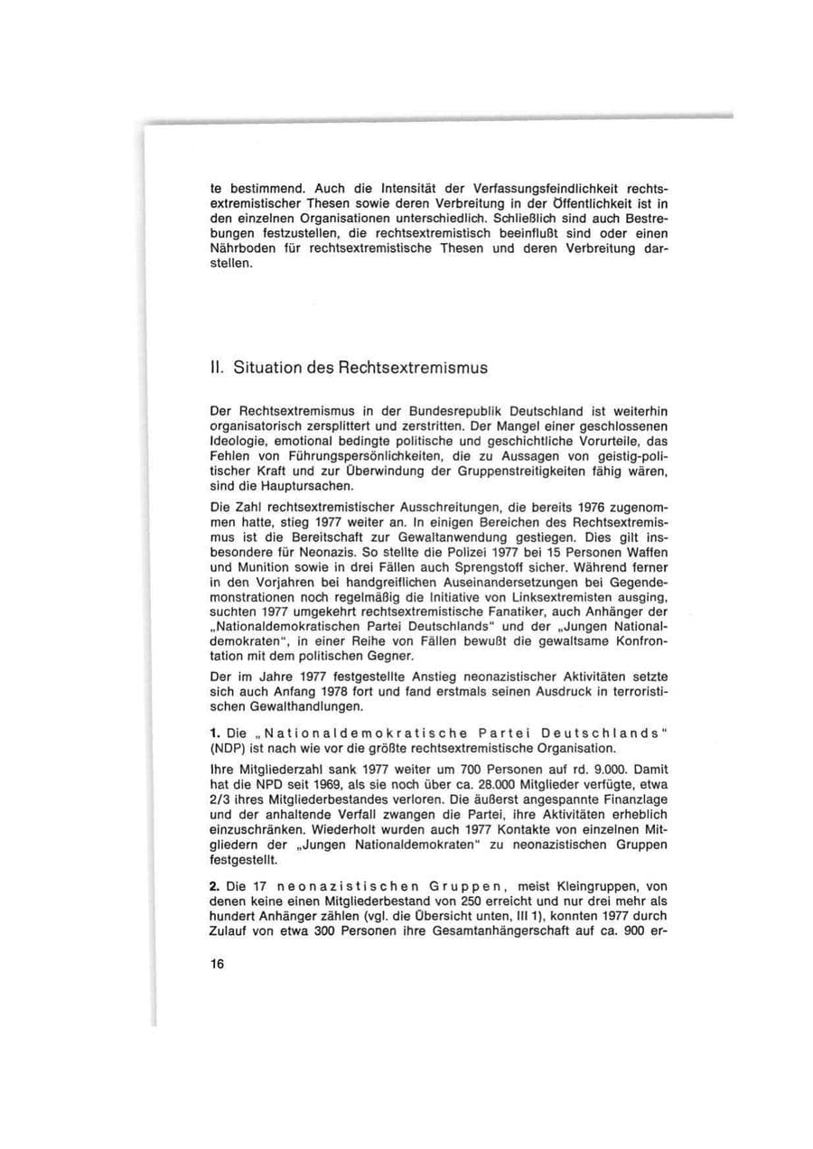 Seite 16 des Verfassungsschutzbericht 1977 Bund
