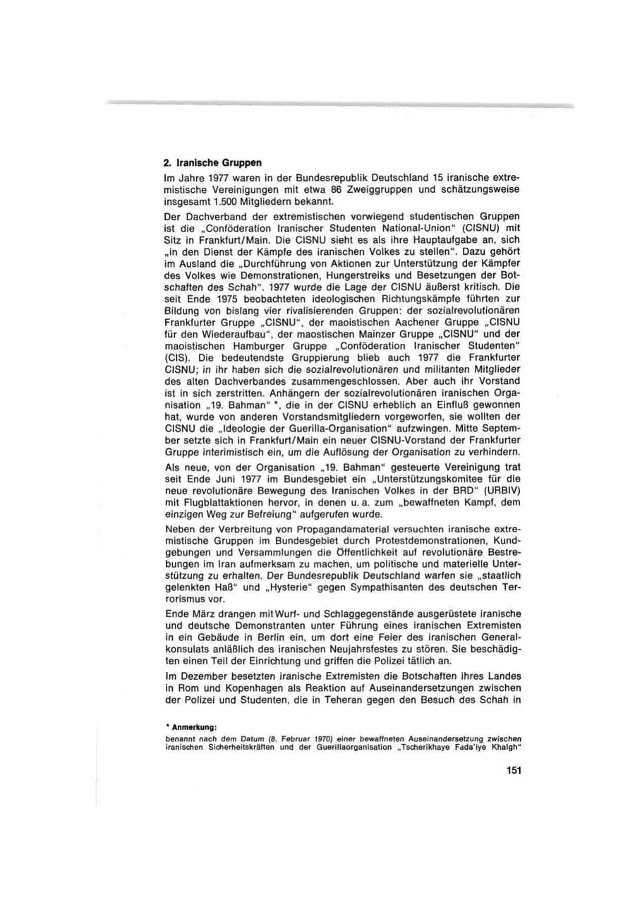 Seite 151 des Verfassungsschutzbericht 1977 Bund