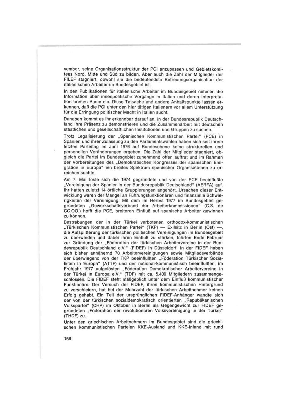 Seite 156 des Verfassungsschutzbericht 1977 Bund