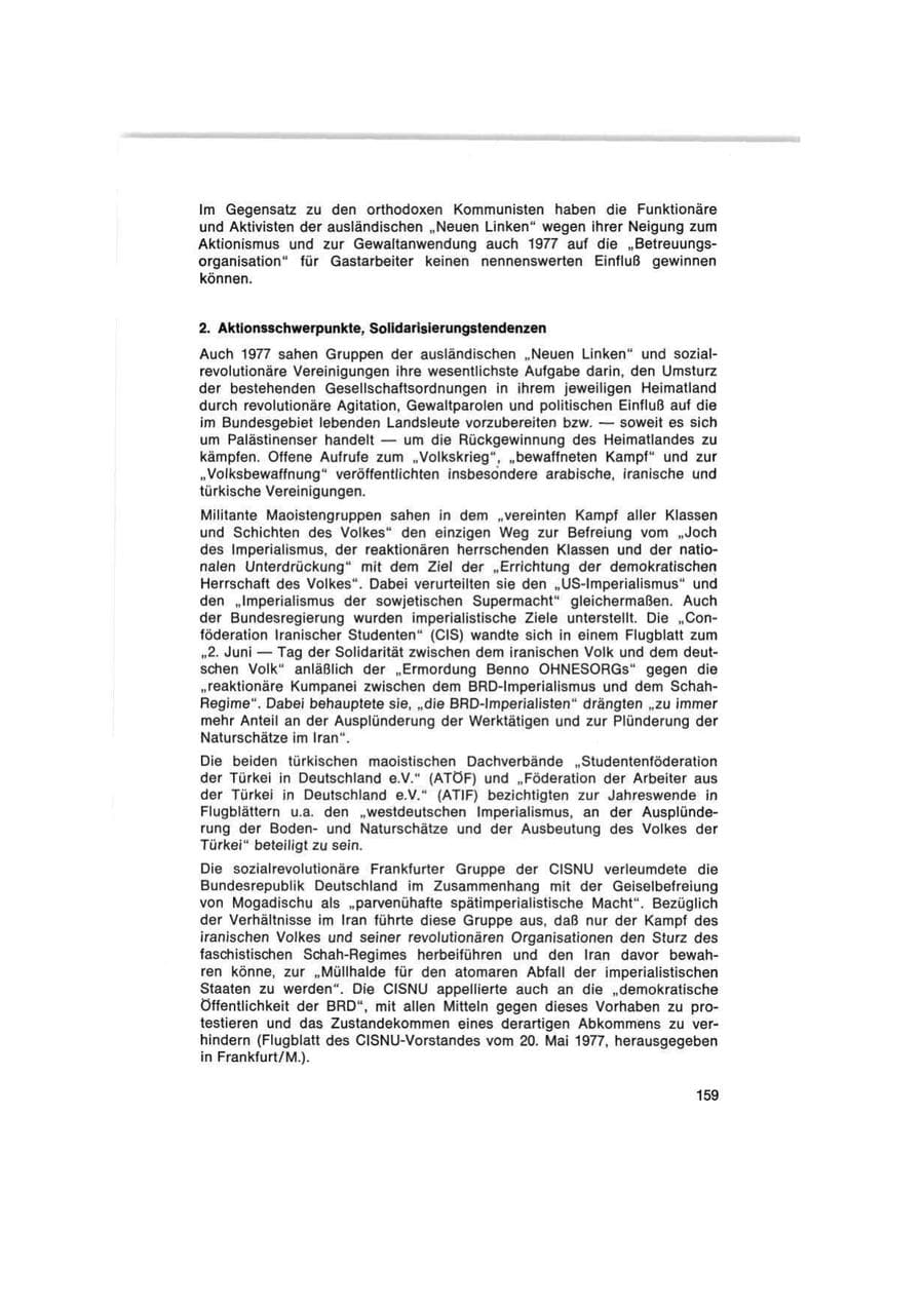 Seite 159 des Verfassungsschutzbericht 1977 Bund