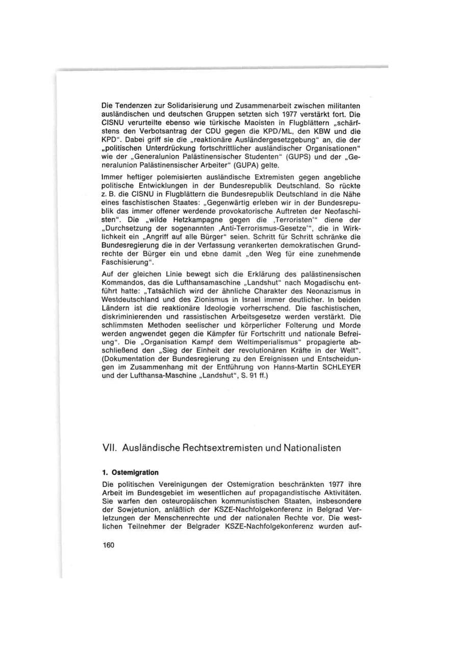 Seite 160 des Verfassungsschutzbericht 1977 Bund