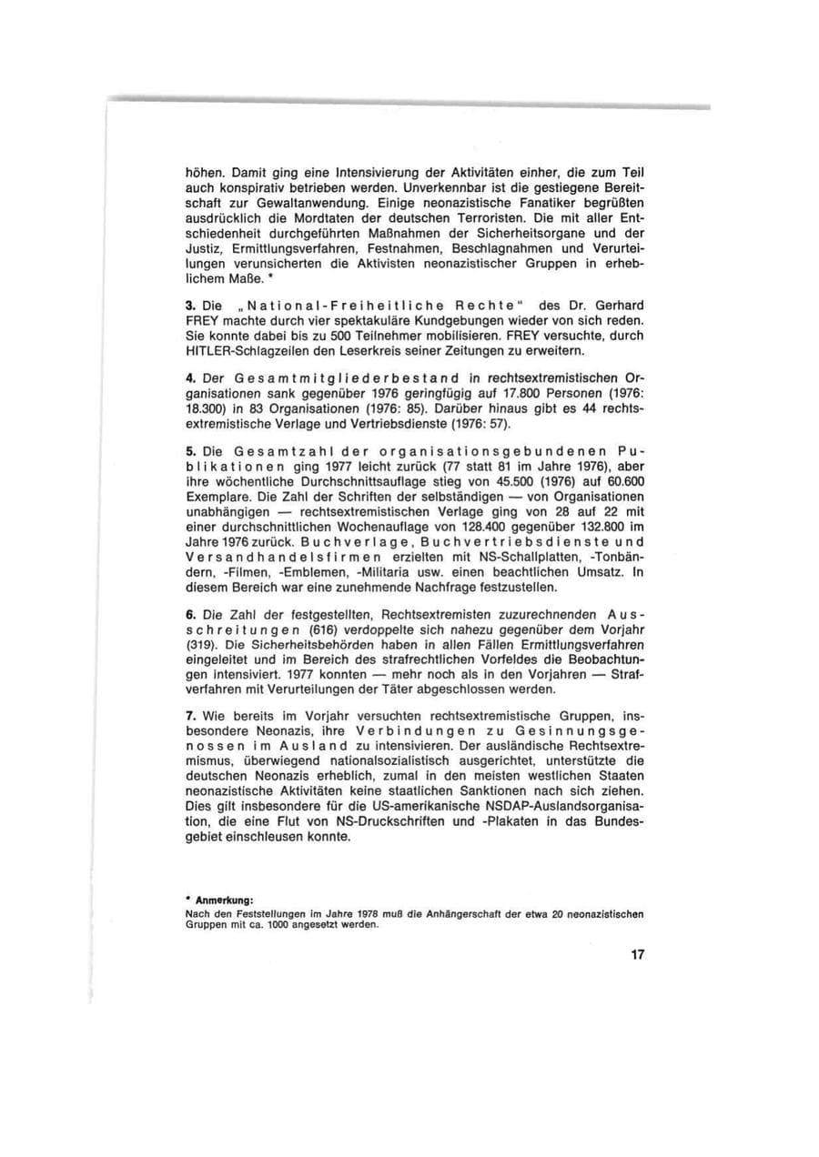 Seite 17 des Verfassungsschutzbericht 1977 Bund