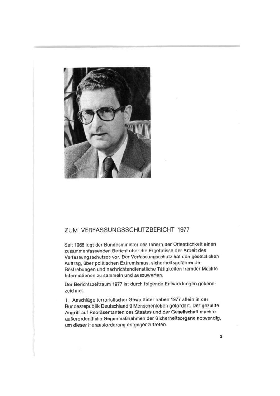 Seite 3 des Verfassungsschutzbericht 1977 Bund
