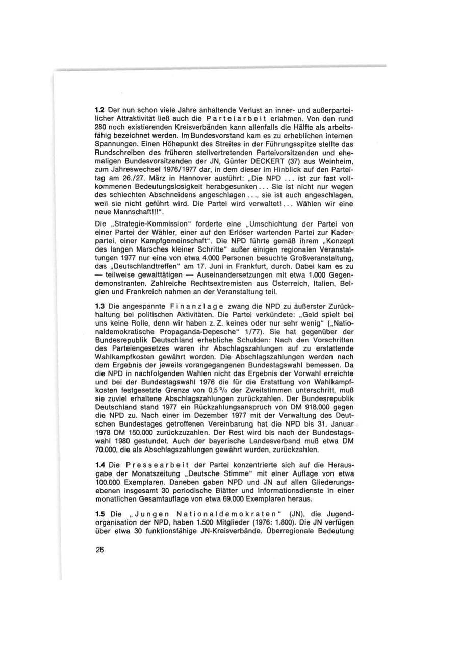 Seite 26 des Verfassungsschutzbericht 1977 Bund