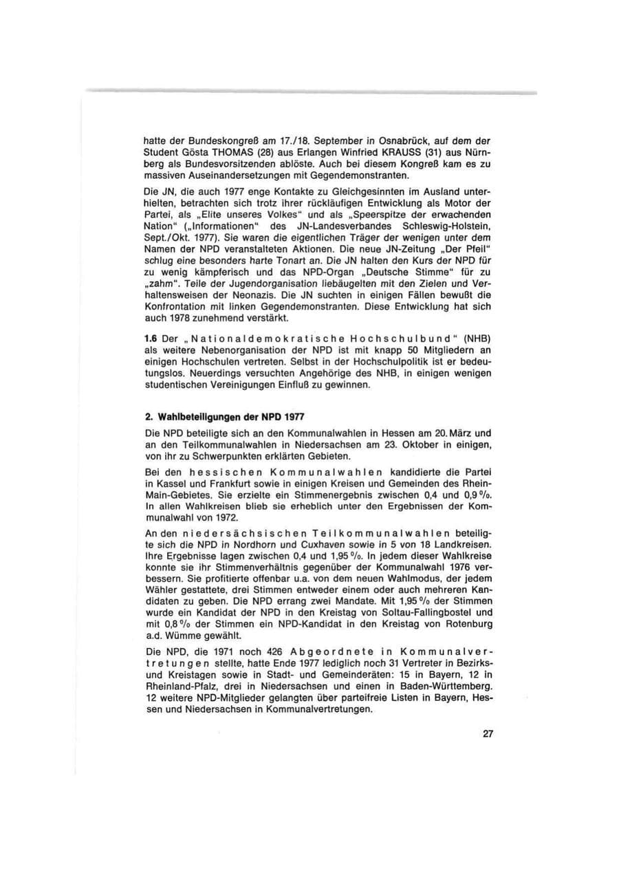 Seite 27 des Verfassungsschutzbericht 1977 Bund