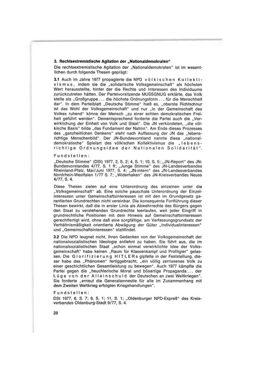 Seite 28 des Verfassungsschutzbericht 1977 Bund