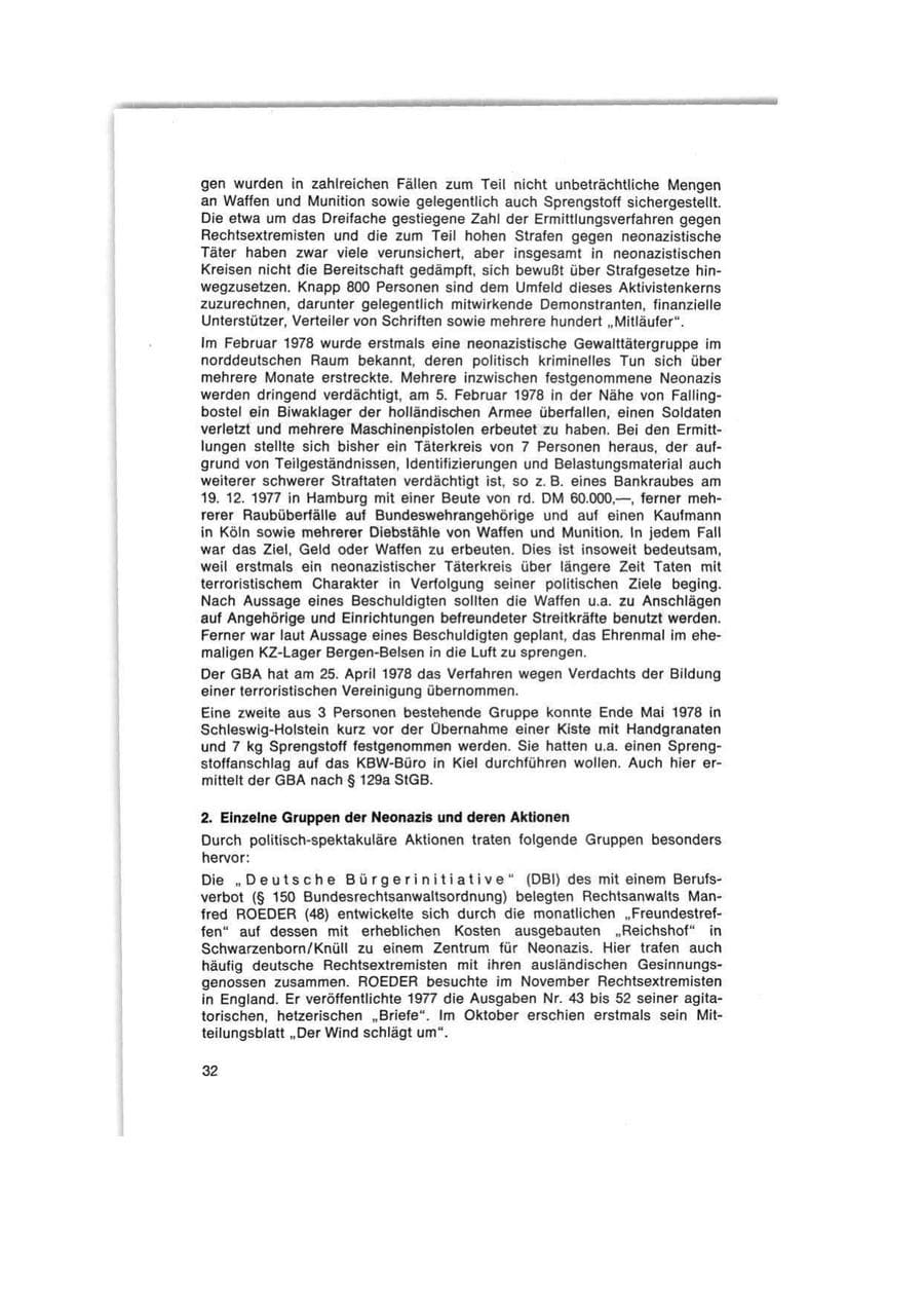 Seite 32 des Verfassungsschutzbericht 1977 Bund