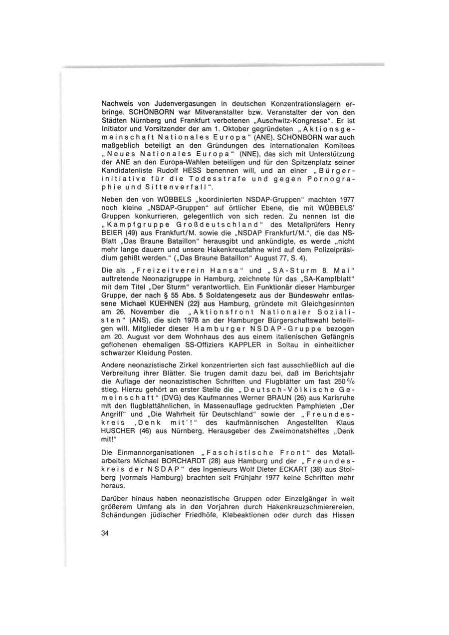Seite 34 des Verfassungsschutzbericht 1977 Bund