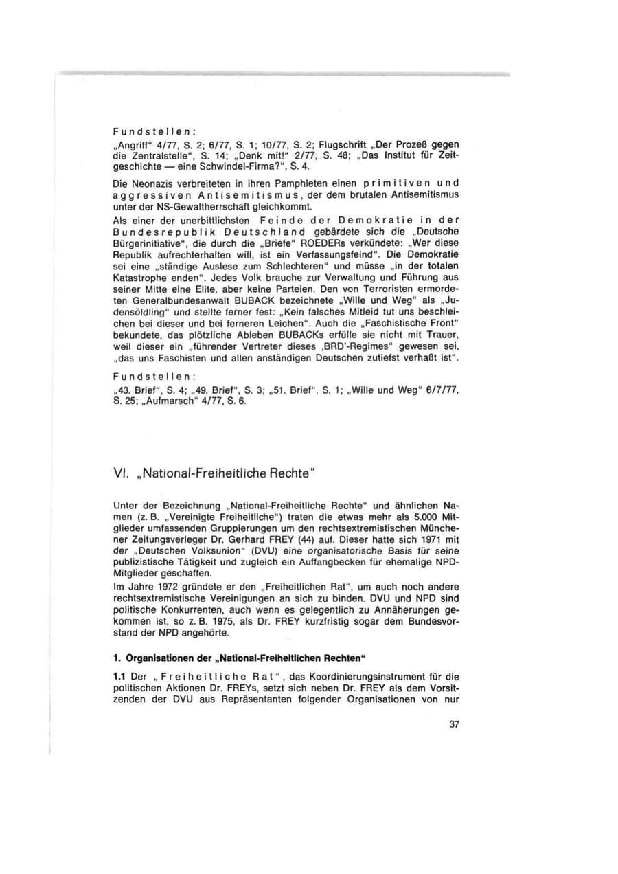 Seite 37 des Verfassungsschutzbericht 1977 Bund