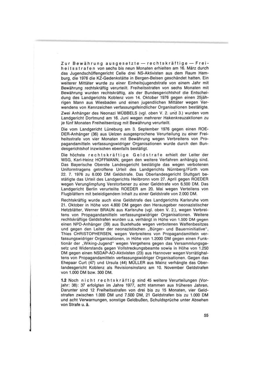 Seite 55 des Verfassungsschutzbericht 1977 Bund