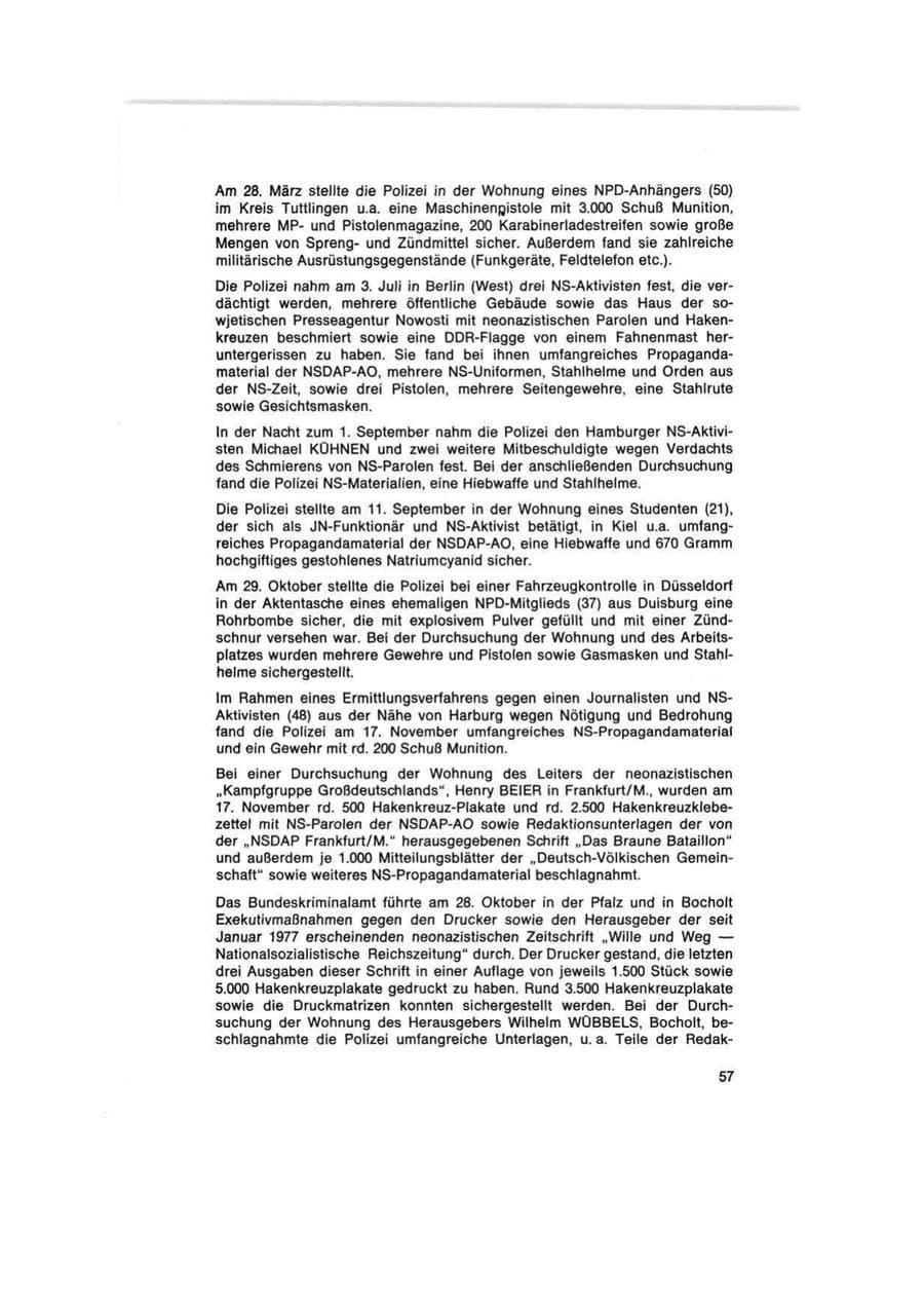 Seite 57 des Verfassungsschutzbericht 1977 Bund