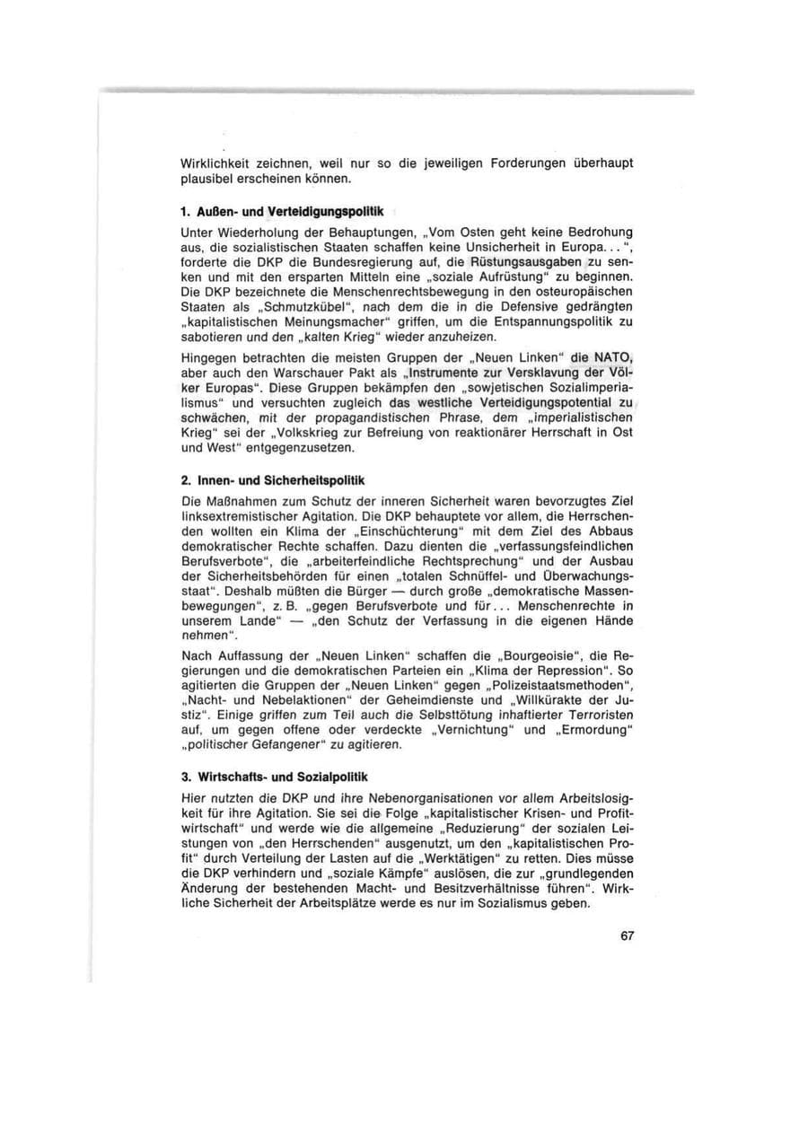 Seite 67 des Verfassungsschutzbericht 1977 Bund