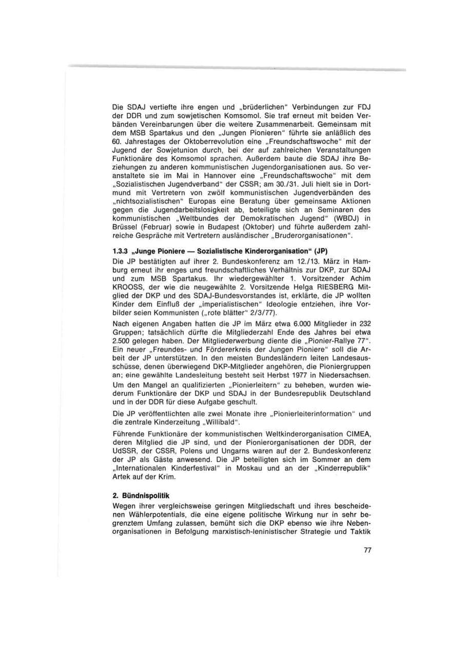 Seite 77 des Verfassungsschutzbericht 1977 Bund