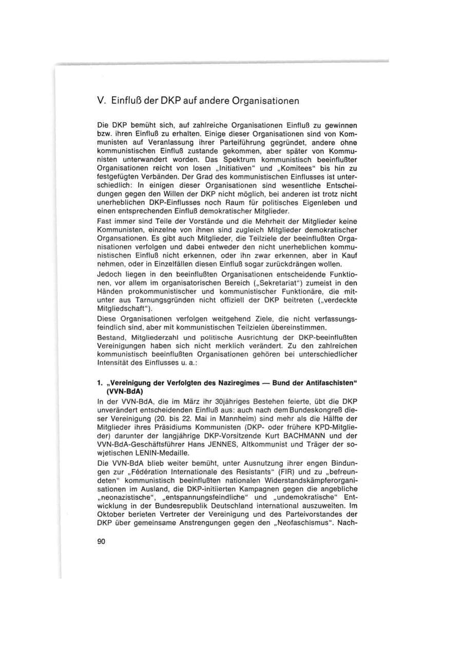 Seite 90 des Verfassungsschutzbericht 1977 Bund