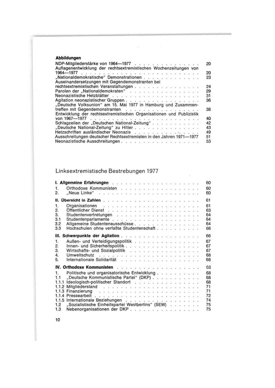 Seite 10 des Verfassungsschutzbericht 1977 Bund