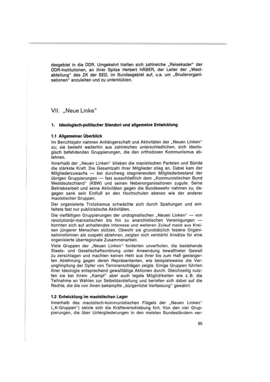 Seite 95 des Verfassungsschutzbericht 1977 Bund