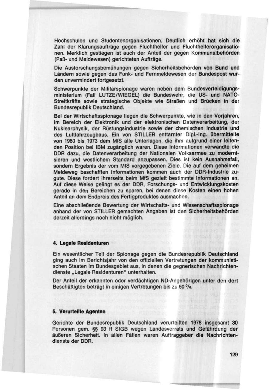 Seite 129 des Verfassungsschutzbericht 1978 Bund
