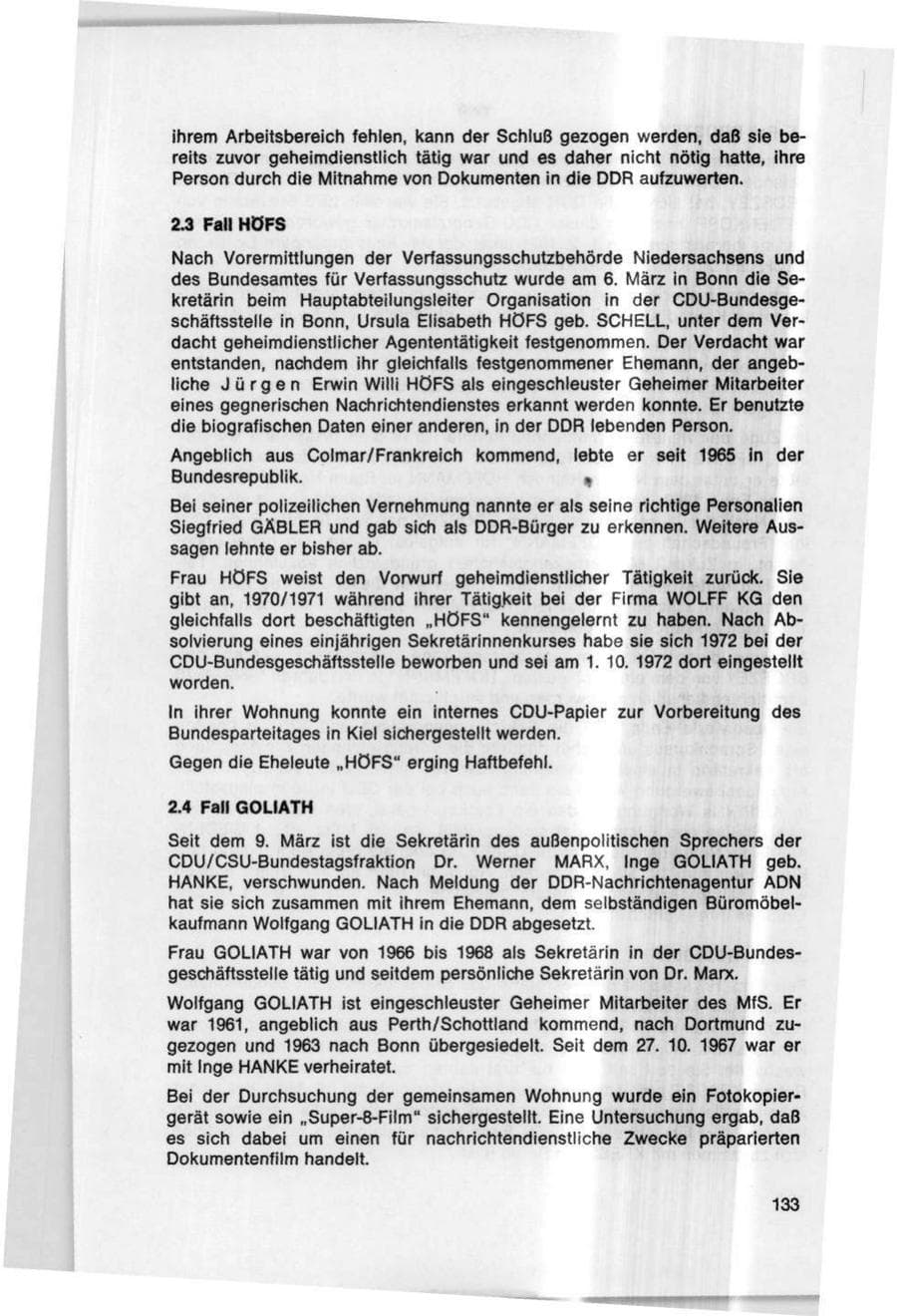 Seite 133 des Verfassungsschutzbericht 1978 Bund