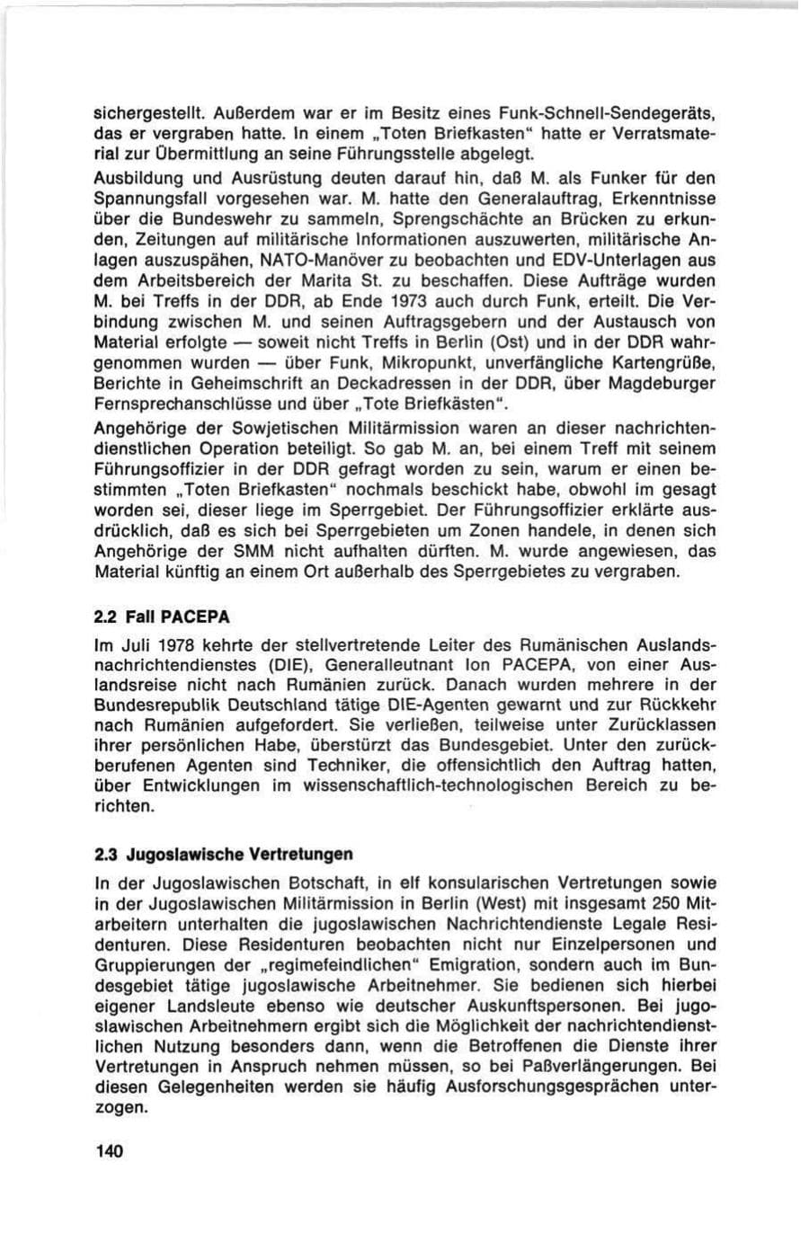 Seite 140 des Verfassungsschutzbericht 1978 Bund