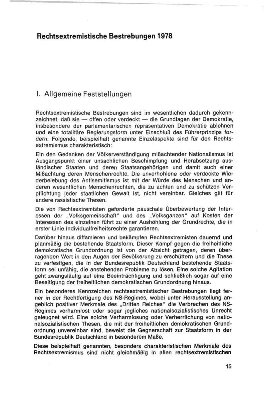 Seite 15 des Verfassungsschutzbericht 1978 Bund