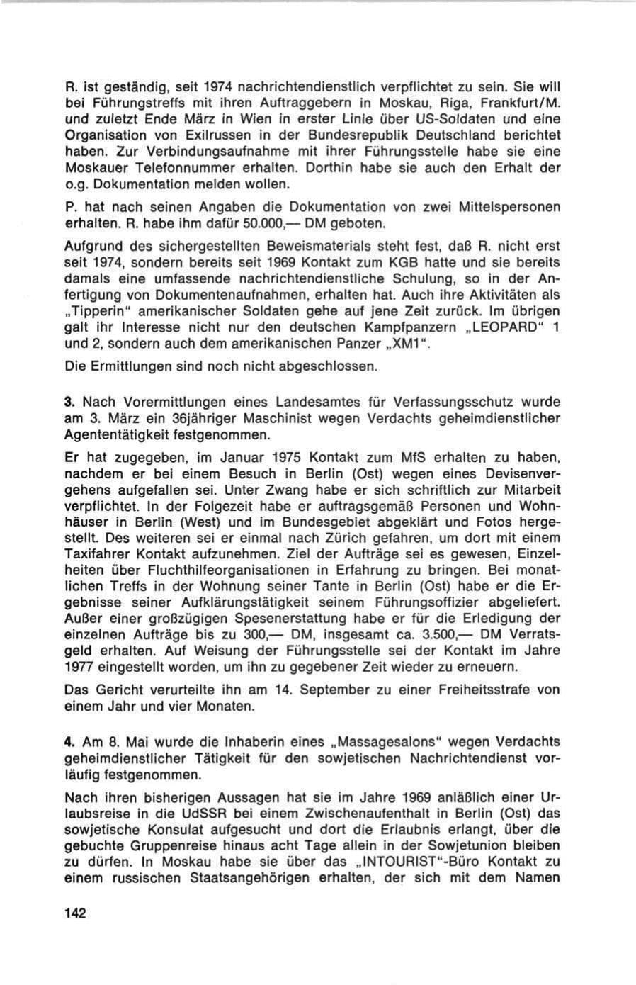 Seite 142 des Verfassungsschutzbericht 1978 Bund