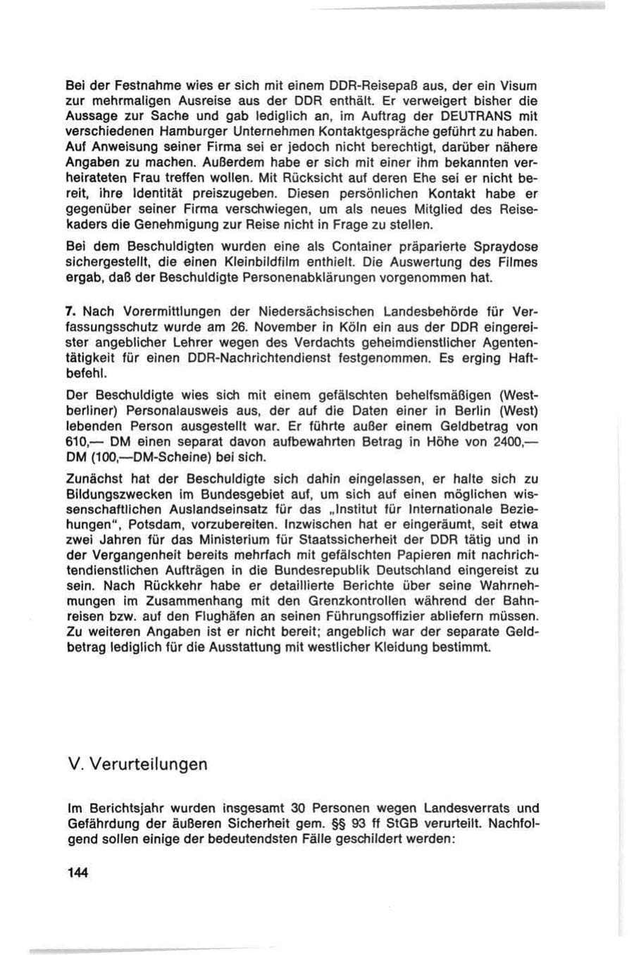 Seite 144 des Verfassungsschutzbericht 1978 Bund