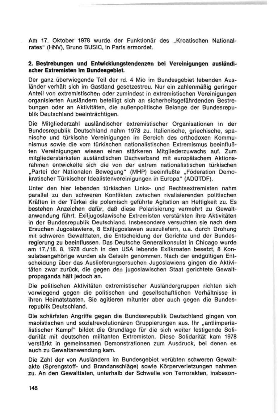 Seite 148 des Verfassungsschutzbericht 1978 Bund