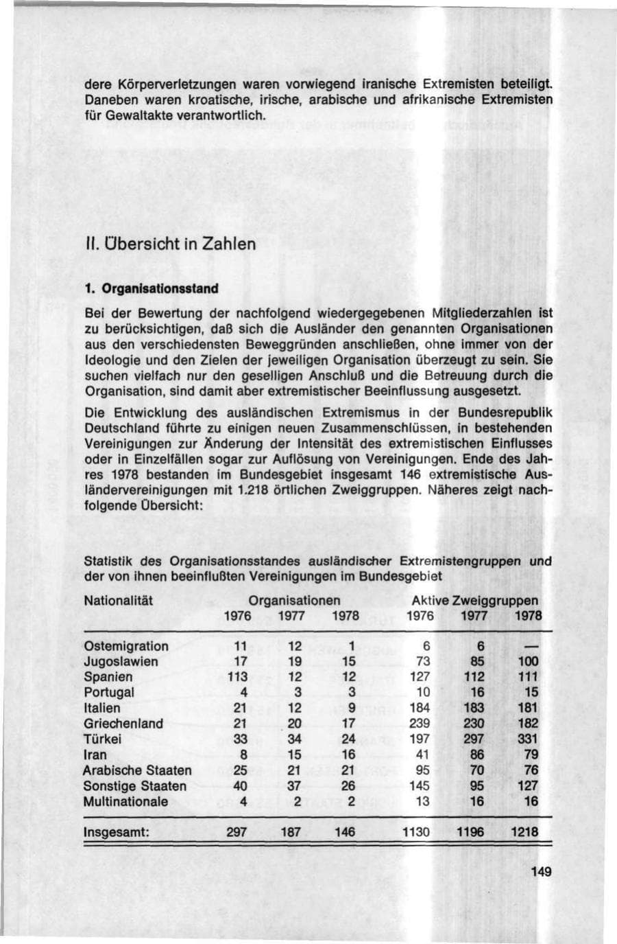 Seite 149 des Verfassungsschutzbericht 1978 Bund