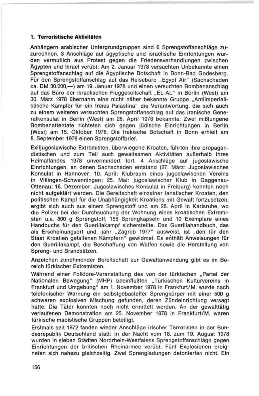 Seite 156 des Verfassungsschutzbericht 1978 Bund