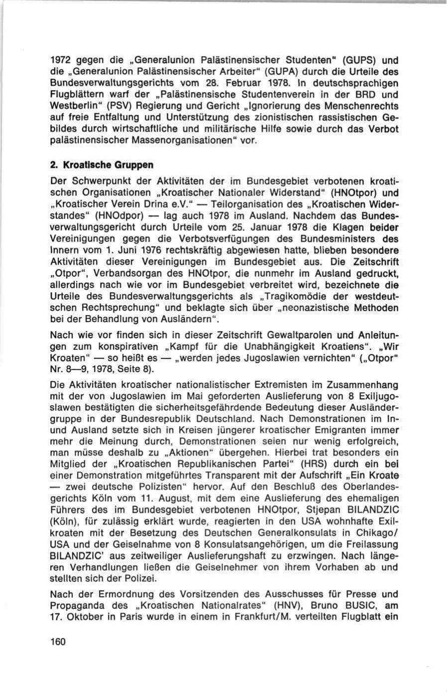 Seite 160 des Verfassungsschutzbericht 1978 Bund
