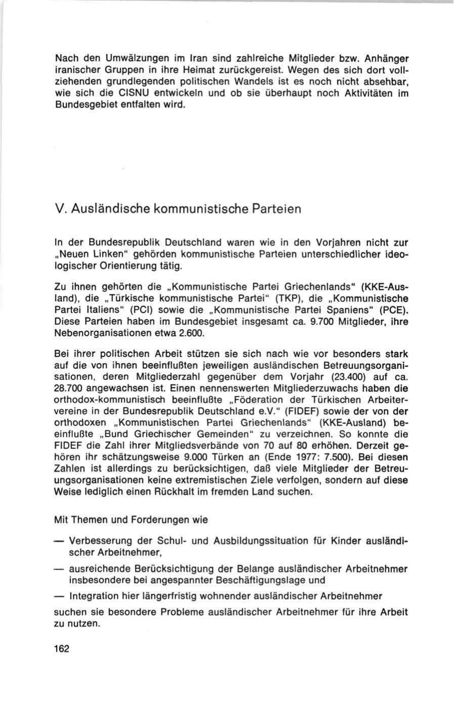 Seite 162 des Verfassungsschutzbericht 1978 Bund