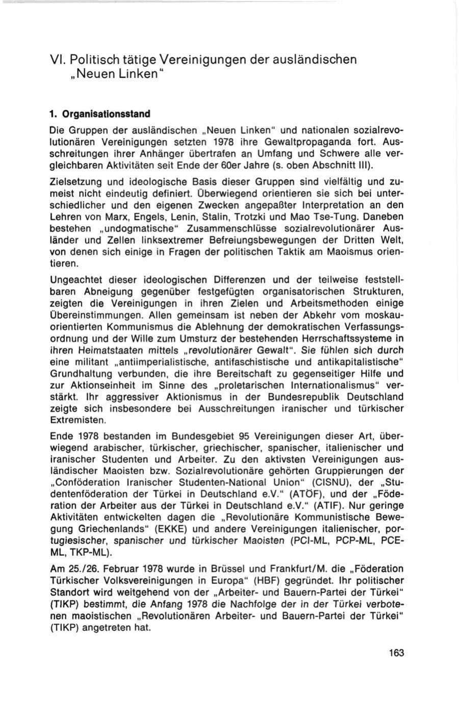 Seite 163 des Verfassungsschutzbericht 1978 Bund