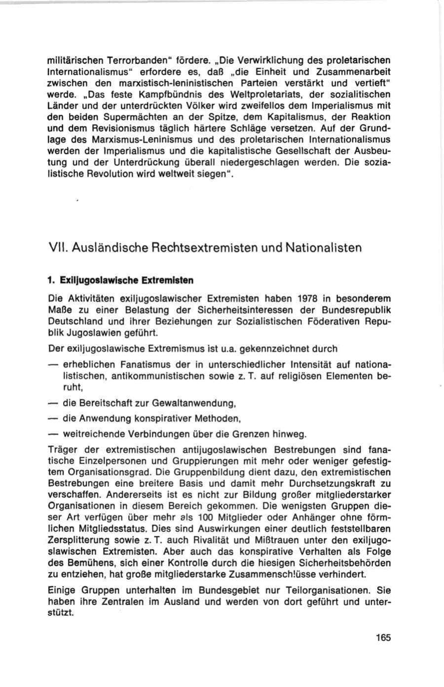 Seite 165 des Verfassungsschutzbericht 1978 Bund