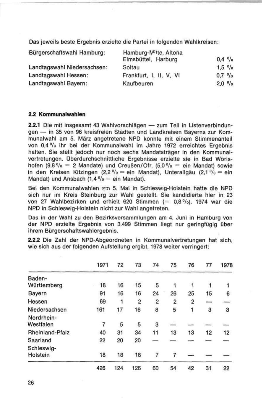 Seite 26 des Verfassungsschutzbericht 1978 Bund
