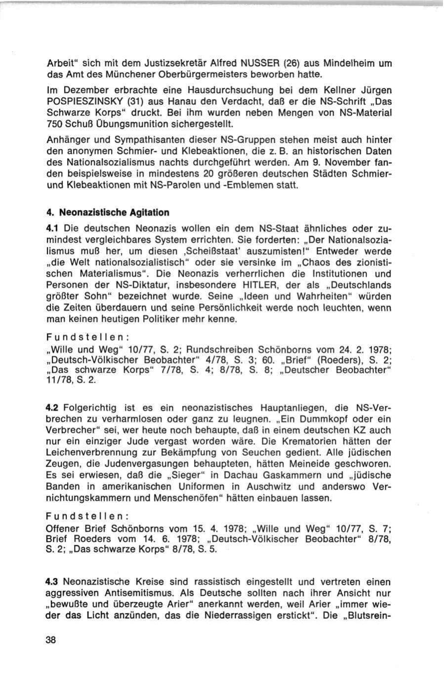 Seite 38 des Verfassungsschutzbericht 1978 Bund