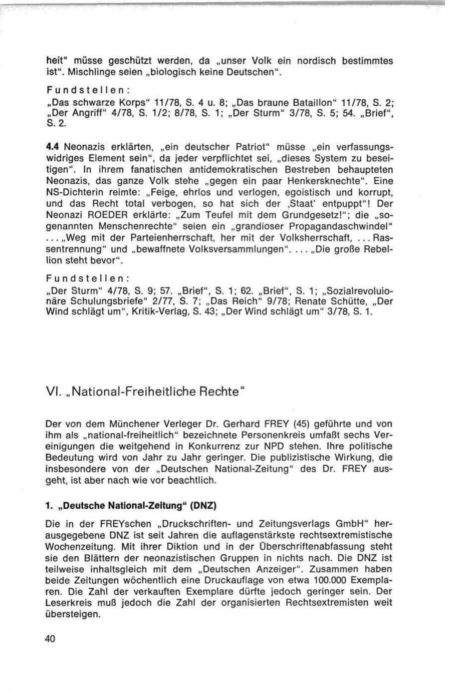 Seite 40 des Verfassungsschutzbericht 1978 Bund