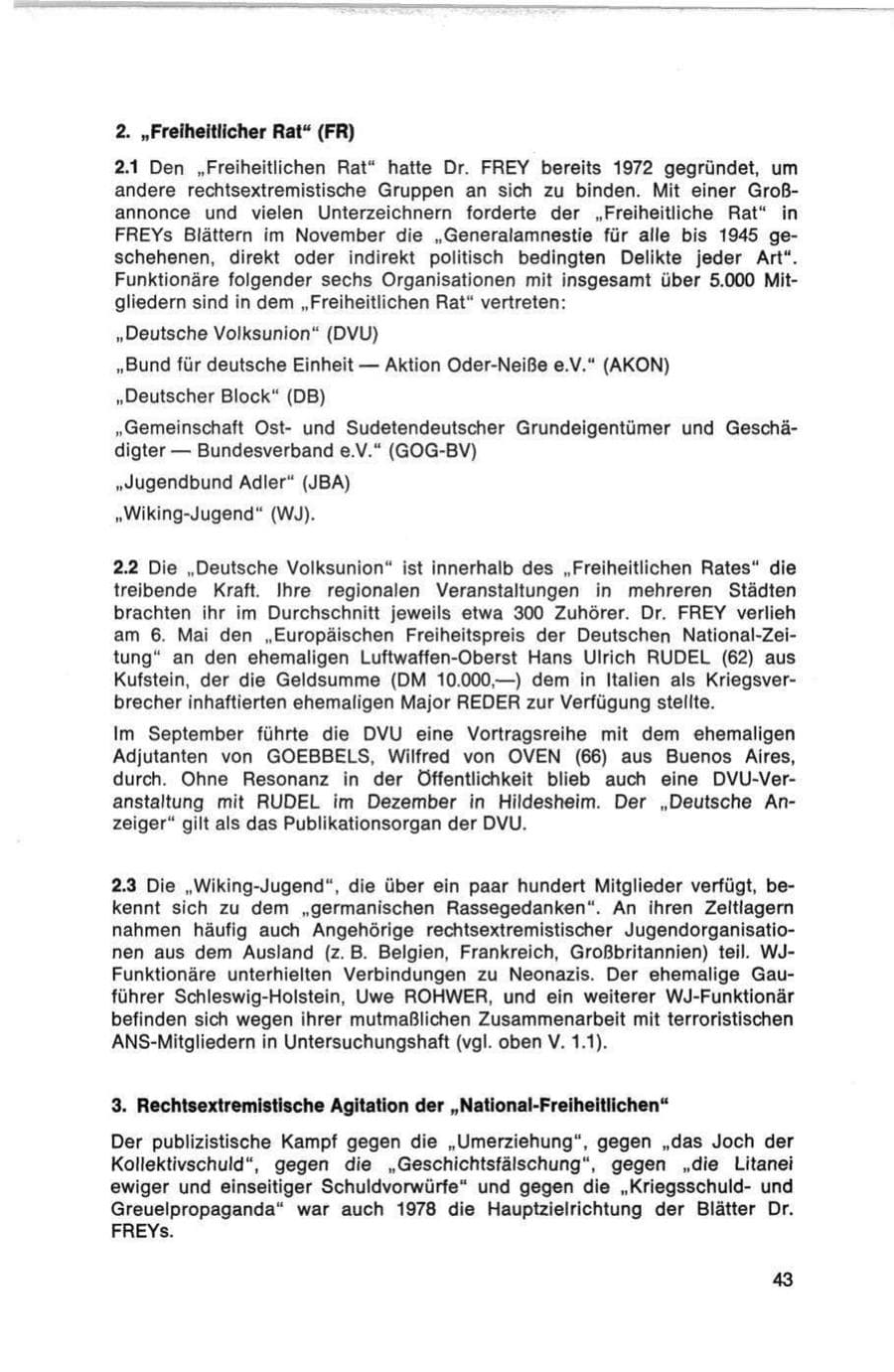 Seite 43 des Verfassungsschutzbericht 1978 Bund
