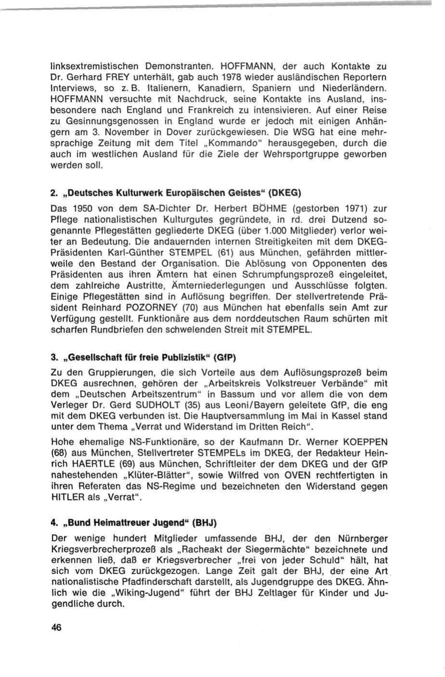 Seite 46 des Verfassungsschutzbericht 1978 Bund