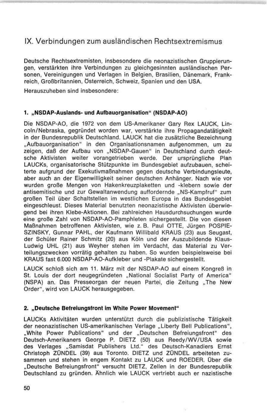 Seite 50 des Verfassungsschutzbericht 1978 Bund