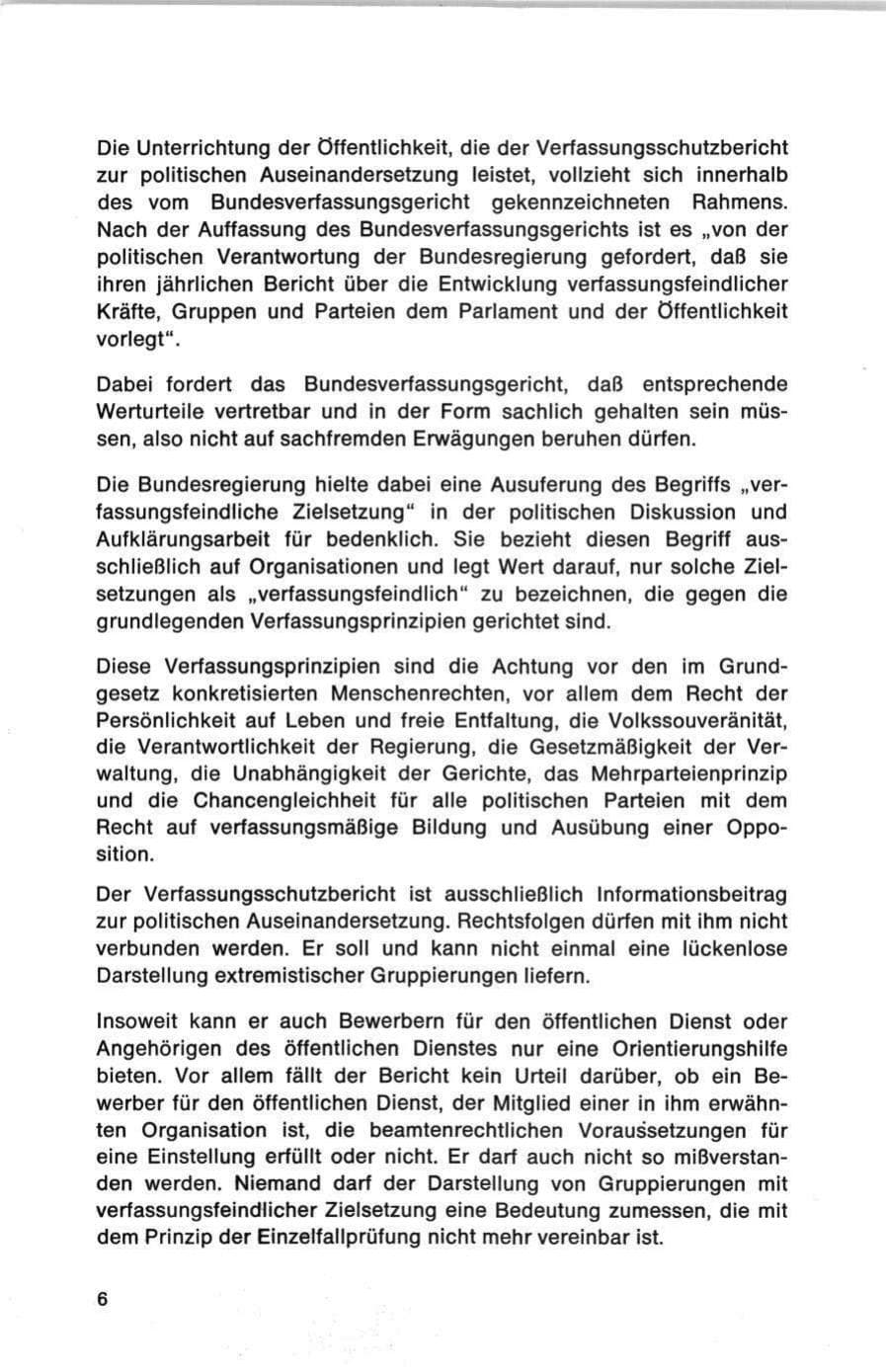 Seite 6 des Verfassungsschutzbericht 1978 Bund