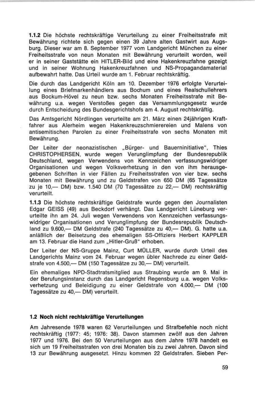 Seite 59 des Verfassungsschutzbericht 1978 Bund