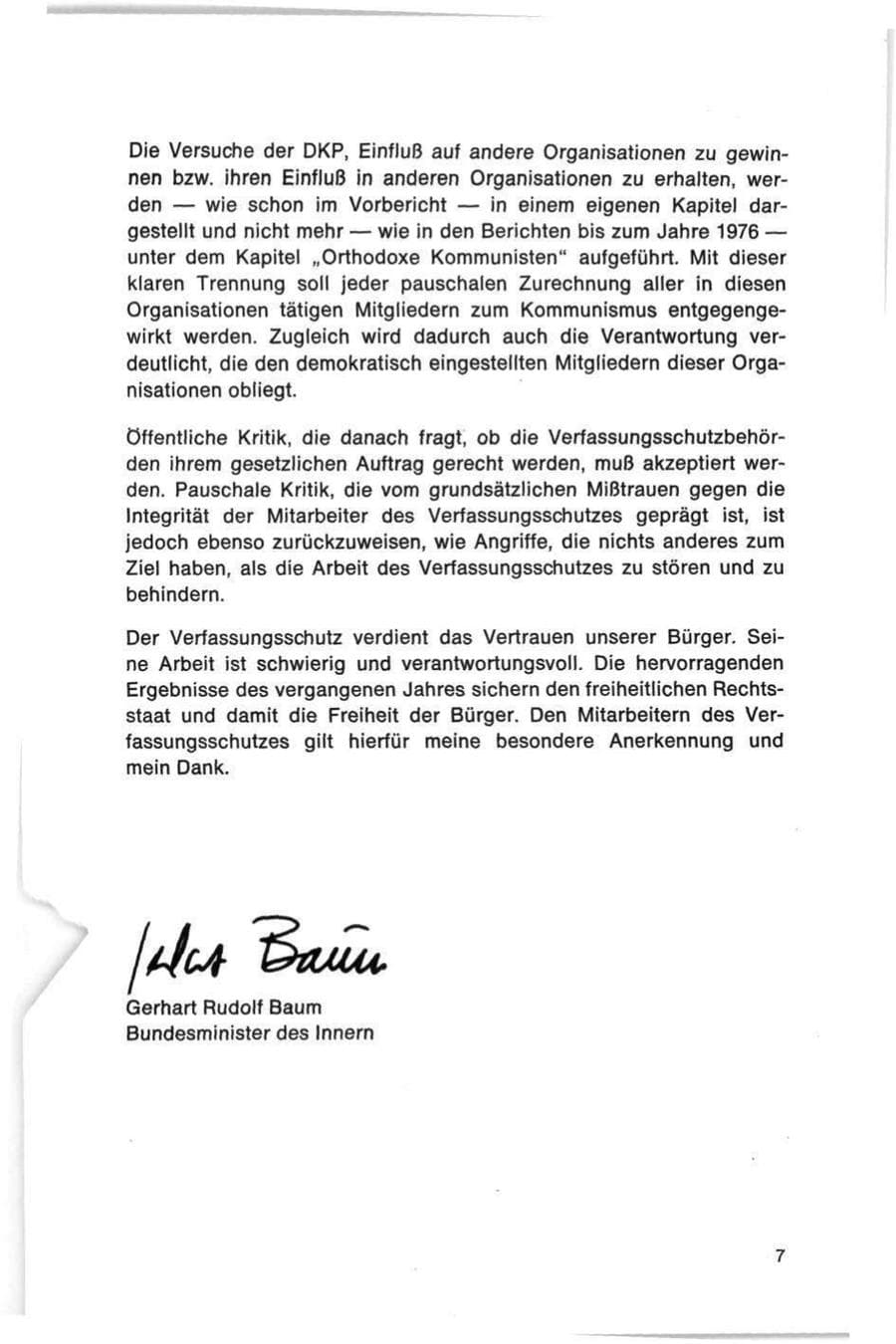 Seite 7 des Verfassungsschutzbericht 1978 Bund