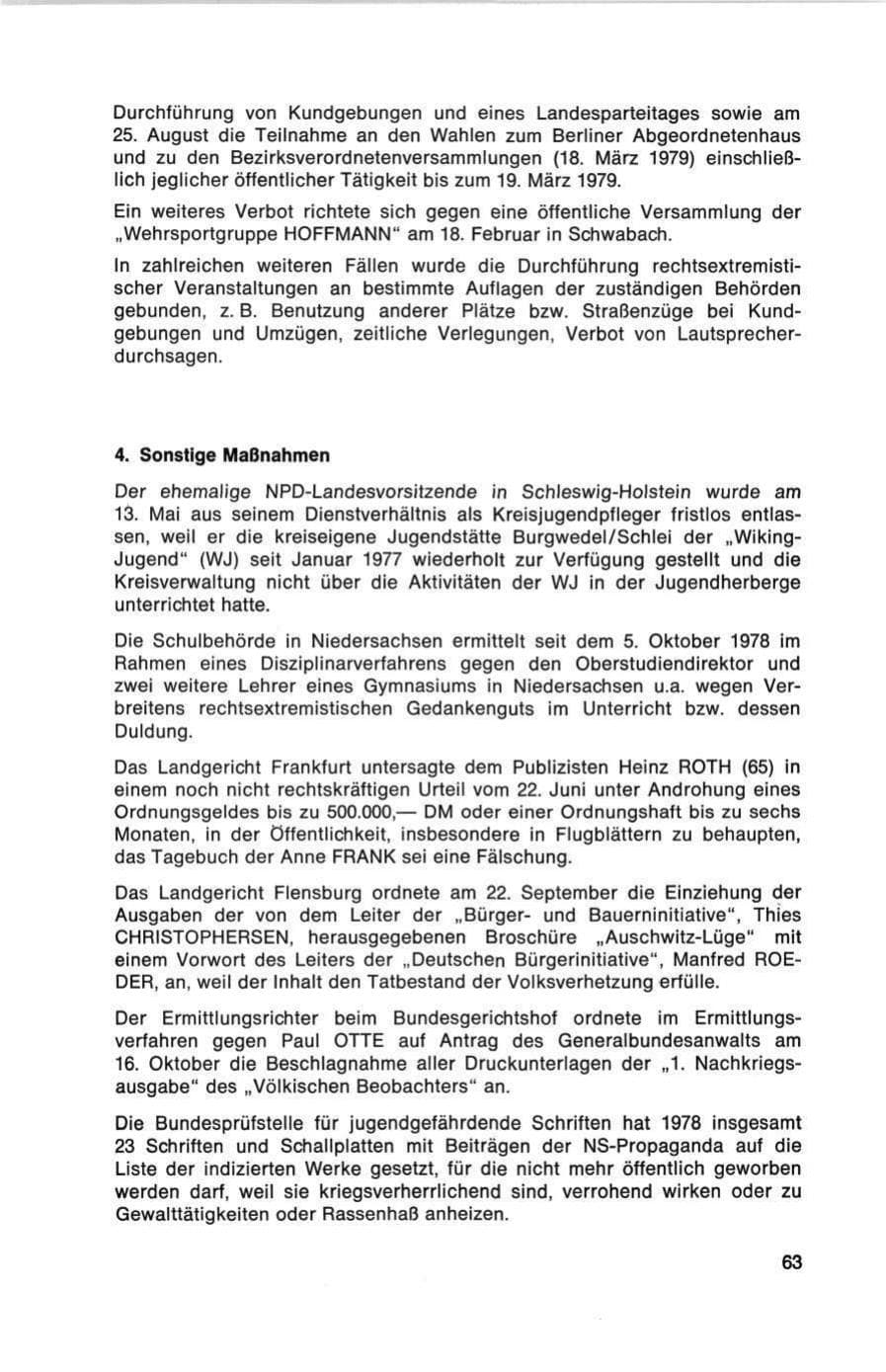 Seite 63 des Verfassungsschutzbericht 1978 Bund