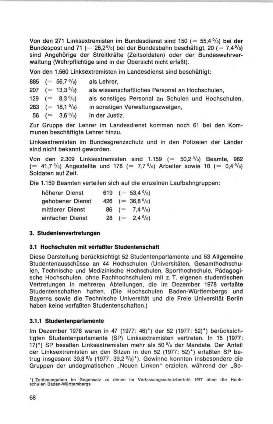 Seite 68 des Verfassungsschutzbericht 1978 Bund