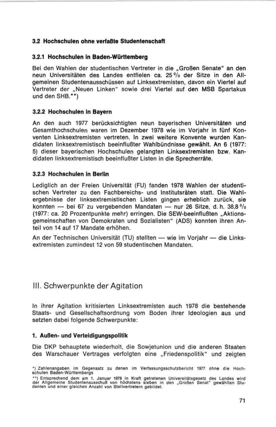 Seite 71 des Verfassungsschutzbericht 1978 Bund
