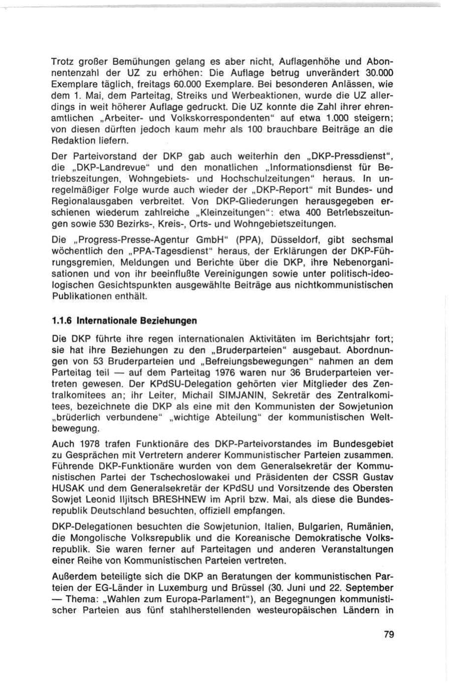 Seite 79 des Verfassungsschutzbericht 1978 Bund
