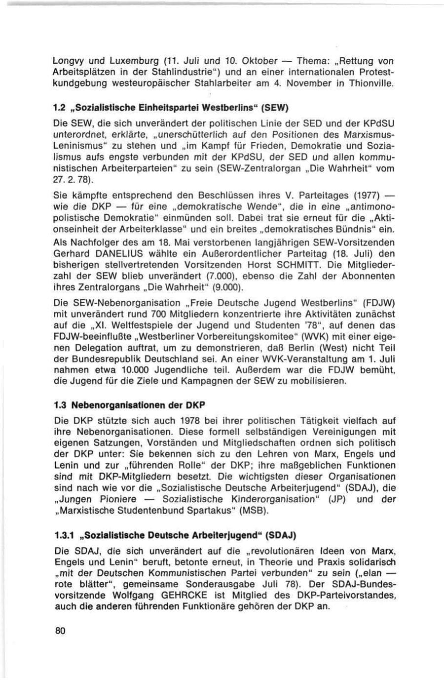 Seite 80 des Verfassungsschutzbericht 1978 Bund